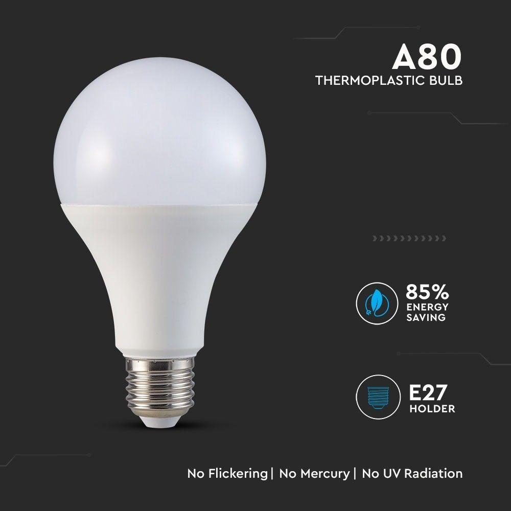 VT-233 20W A80 LED PLASTIC BULB SAMSUNG CHIP 4000K E27