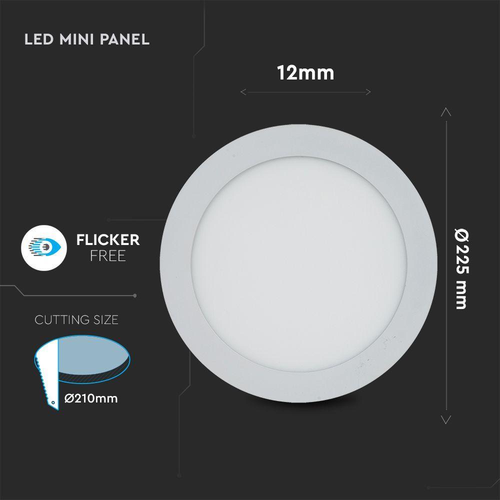 VT-1807 18W LED PREMIUM PANEL 3000K ROUND