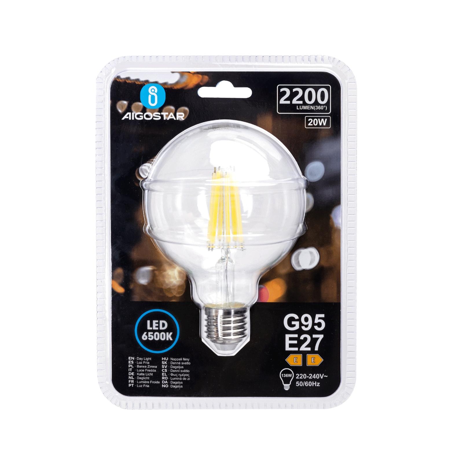 Żarówka LED Filament (Przezroczysta) G95 E27 20W