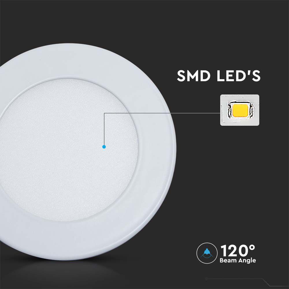 6W Panel LED , Barwa:3w1/ Okrągły, VTAC, SKU 6982