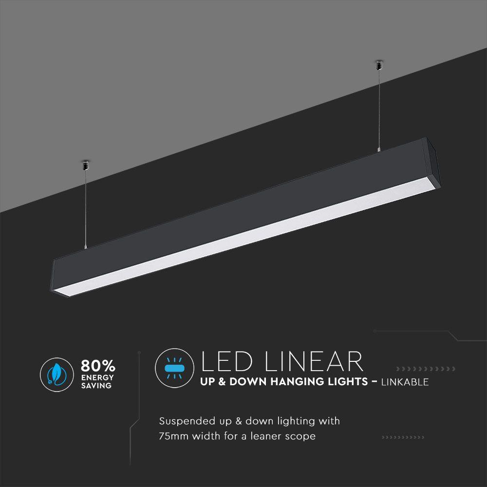 60W Lampa Liniowa LED, Chip SAMSUNG, Barwa:4000K, Obudowa: Czarna, VTAC, SKU 379