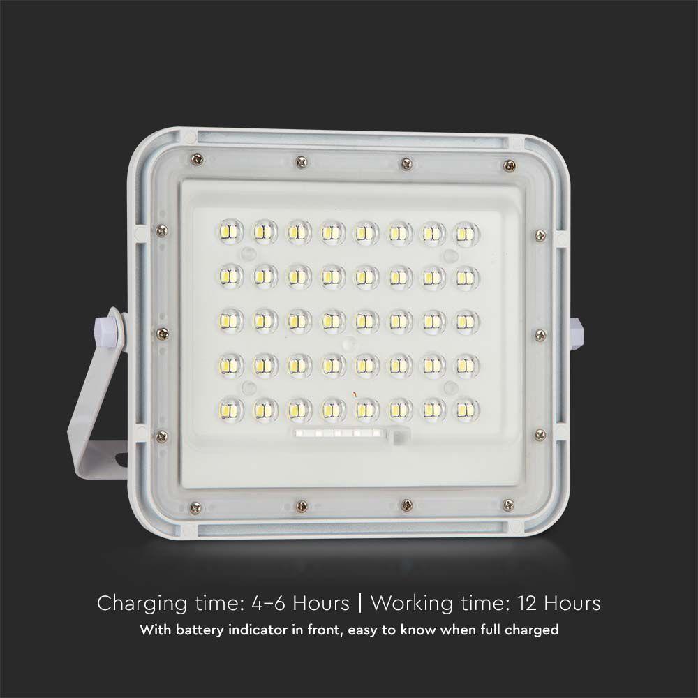 VT 40W LED SOLAR FLOODLIGHT 4000K 5000 mAh BATTERY 3M CABLE SMART IR REMOTE FAST CHARGE WHITE