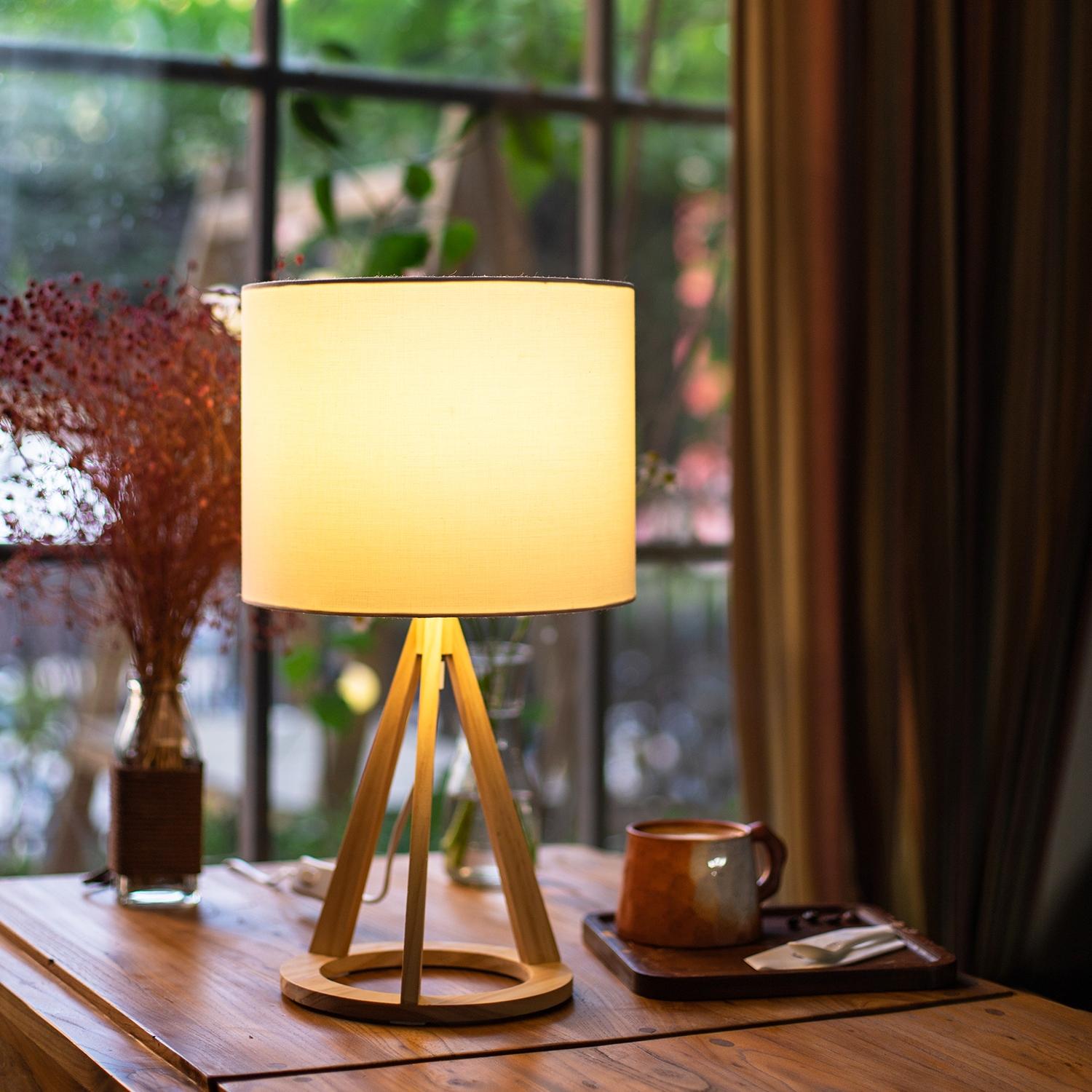 Wooden Table Lamp (Without Light Source) E27