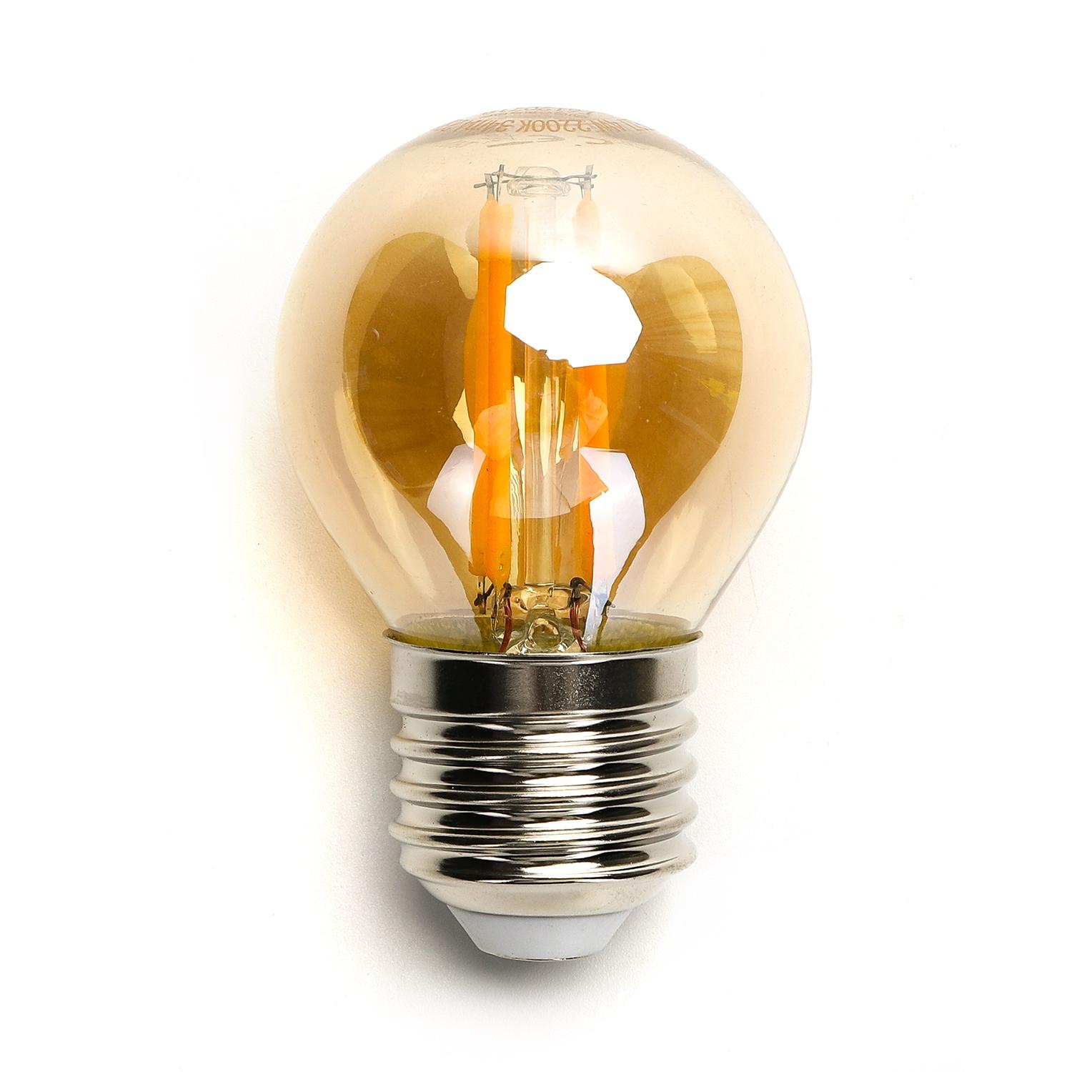 LED Filament Bulb (Amber) G45 E27 6W