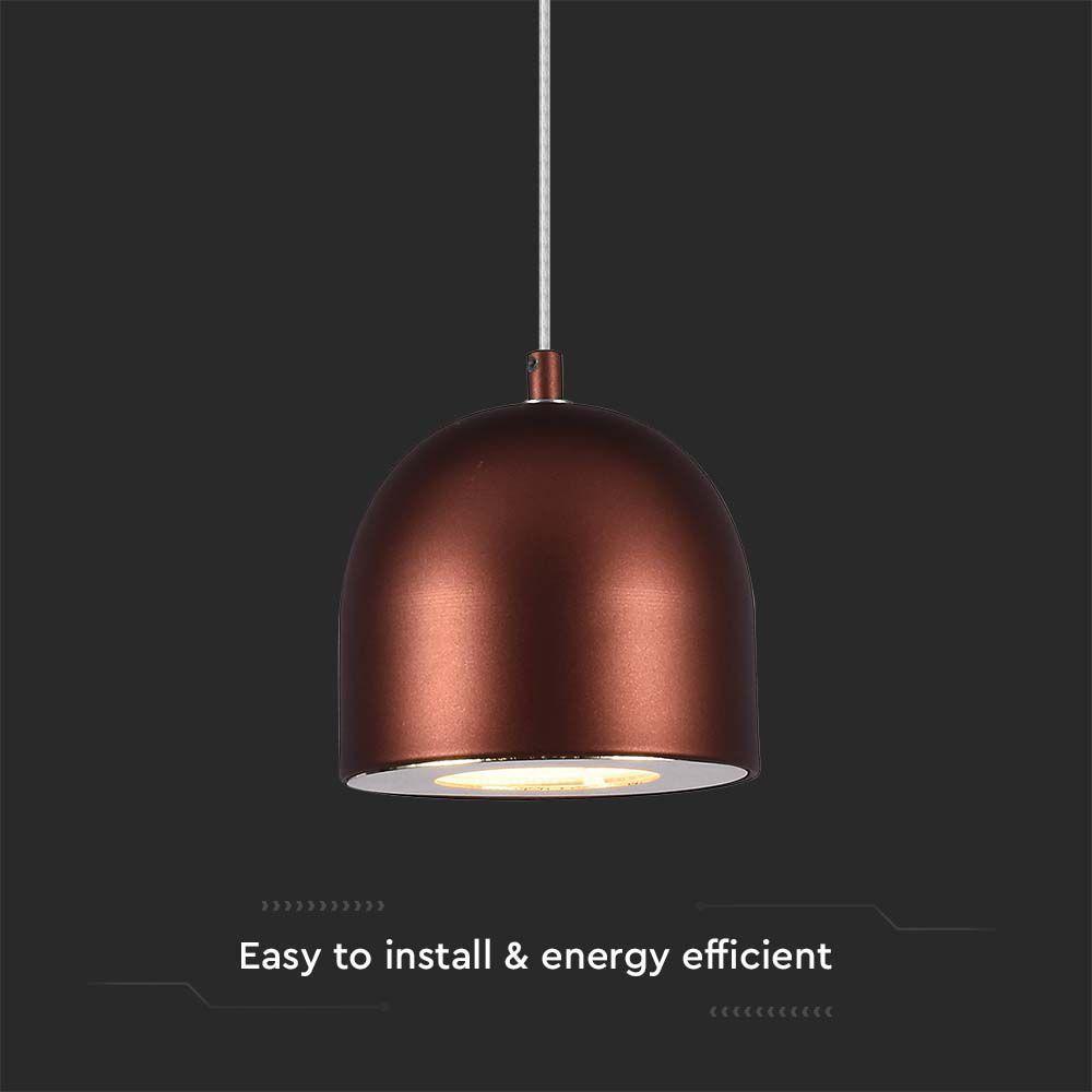 VT-7795 LED HANGING LAMP D:100 ADJUSTABLE WIRE & TOUCH LIGHT ON/OFF 3000K BROWN BODY