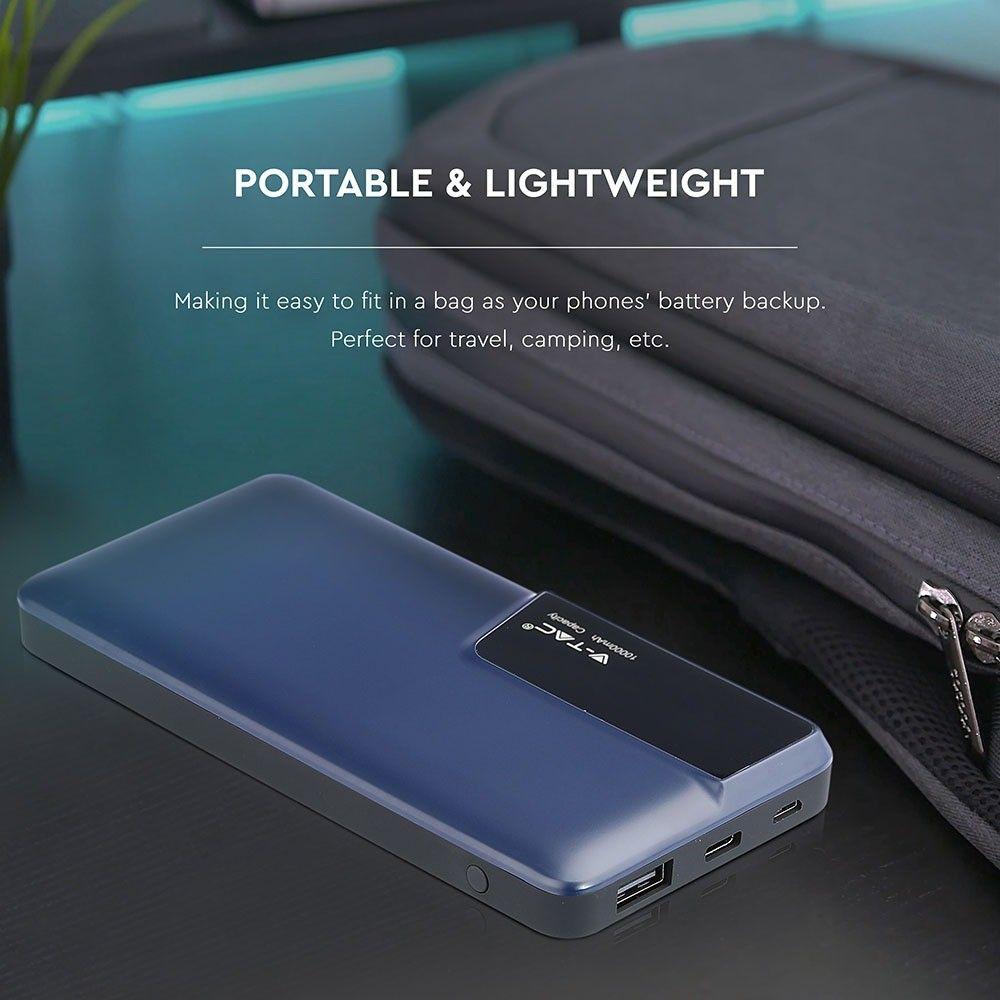 VT-3511 10000mah POWER BANK WITH DIGITAL DISPLAY & USB TYPE-C-NAVY