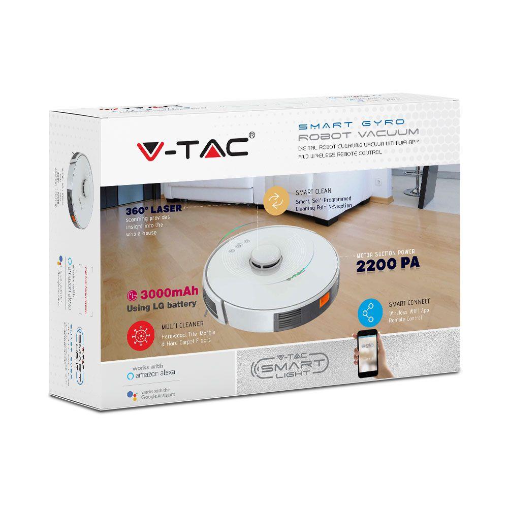 VT-5556 AUTO LASER VACUUM CLEANER COMPATIBLE WITH ALEXA & GOOGLE HOME-WHITE