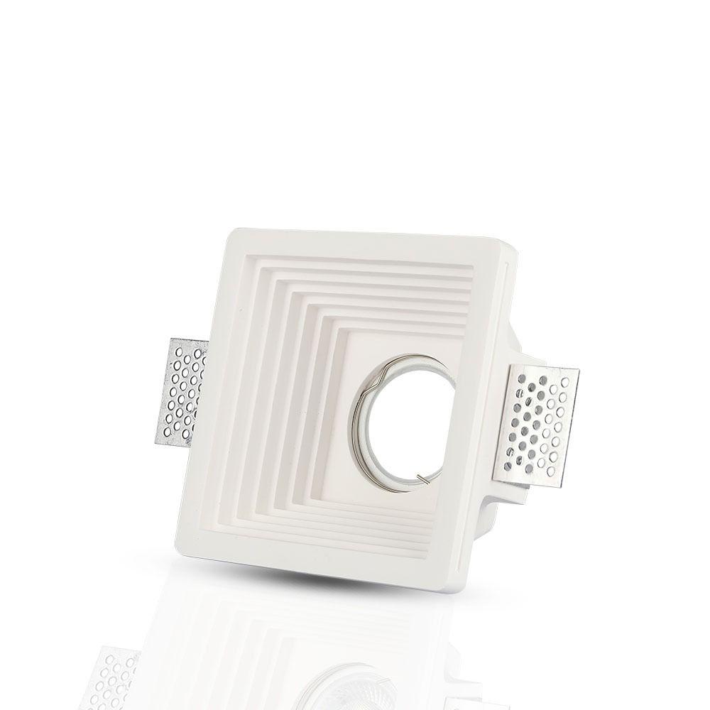 VT-867 GU10 GYPSUM FITTING (RECESSED) WHITE-SQUARE