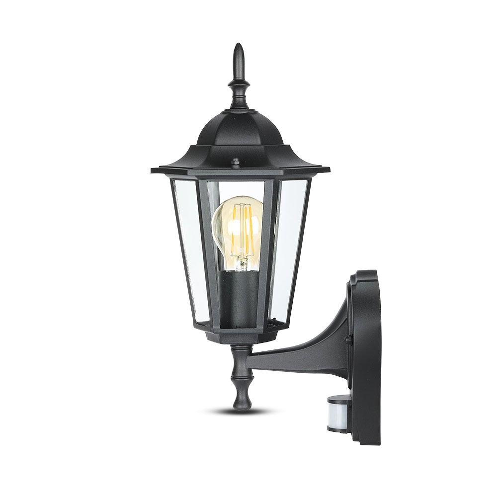 VT-751 E27 WALL LAMP WITH SENSOR-MATT BLACK