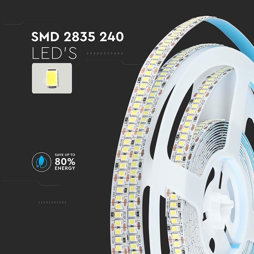 VT-2835 240 20W/M LED STRIP LIGHT 3000K HIGH LUMEN IP20 (5M/ROLL)(PRICE PER M)