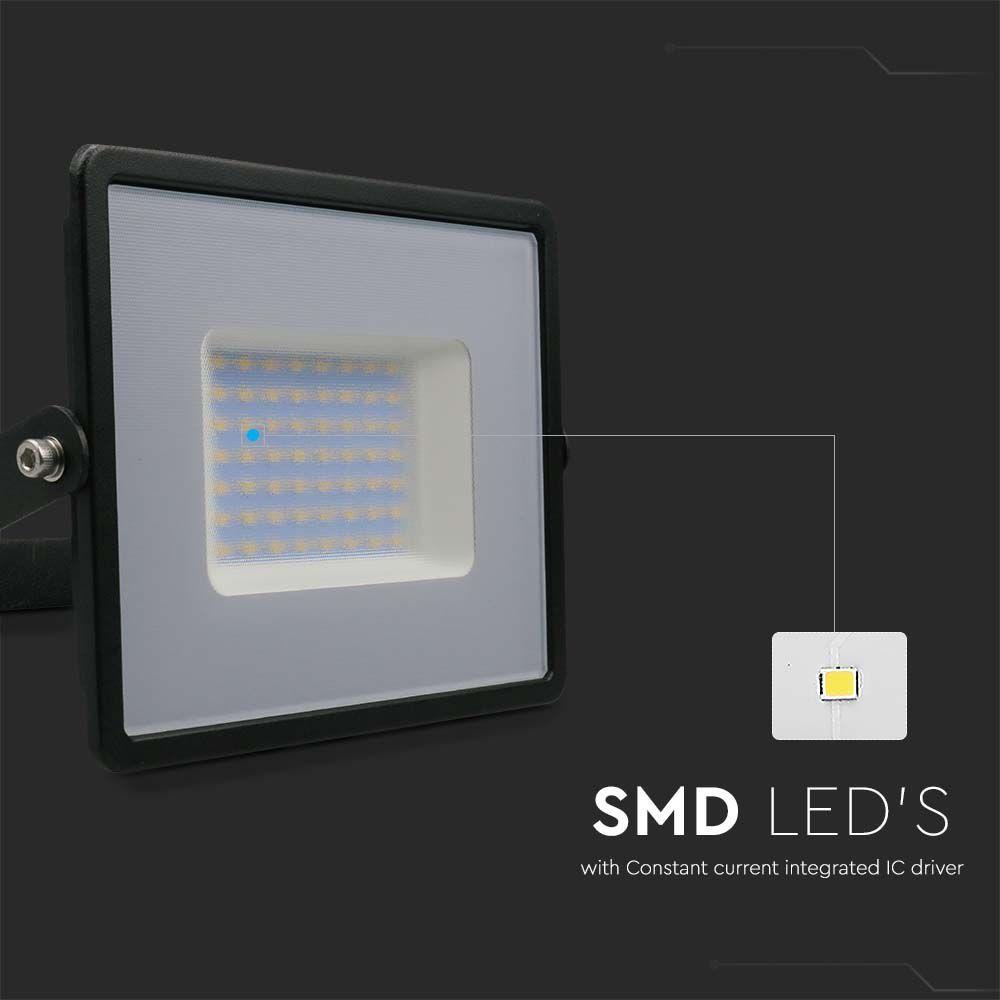 50W Naświetlacz LED SMD, Barwa:3000K, Obudowa: Czarna, VTAC, SKU 215958