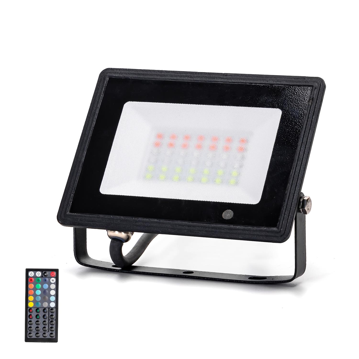 LED RGB Die-Cast Floodlight Black 30W