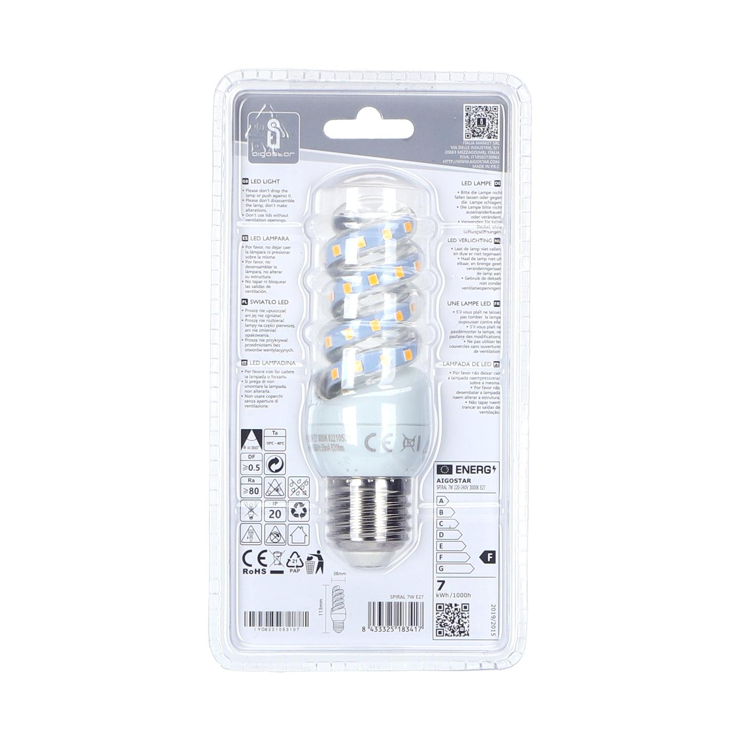 LED E27 7W Spiral tube