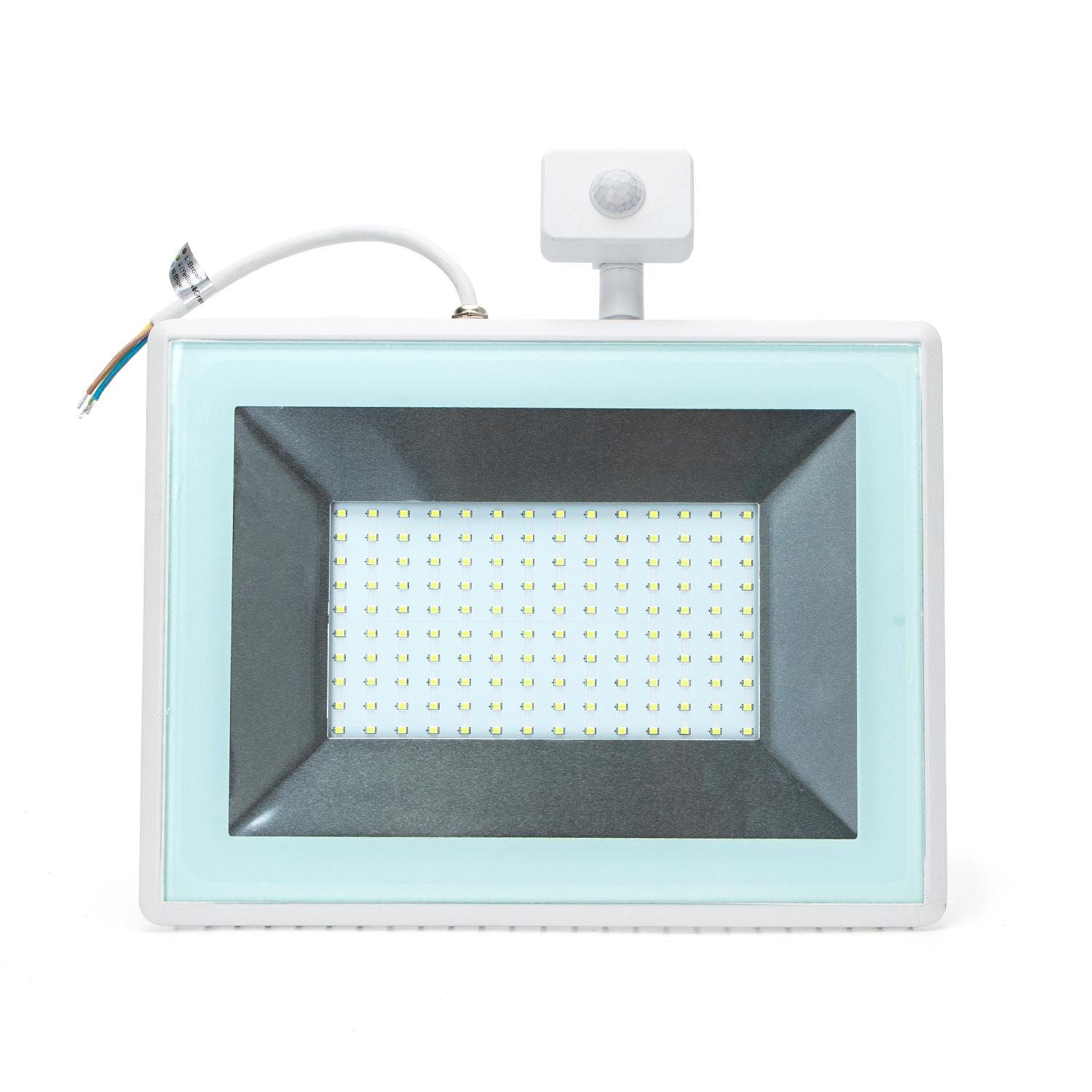 LED Slim Floodlight with Sensor White 100W (Die-casting)