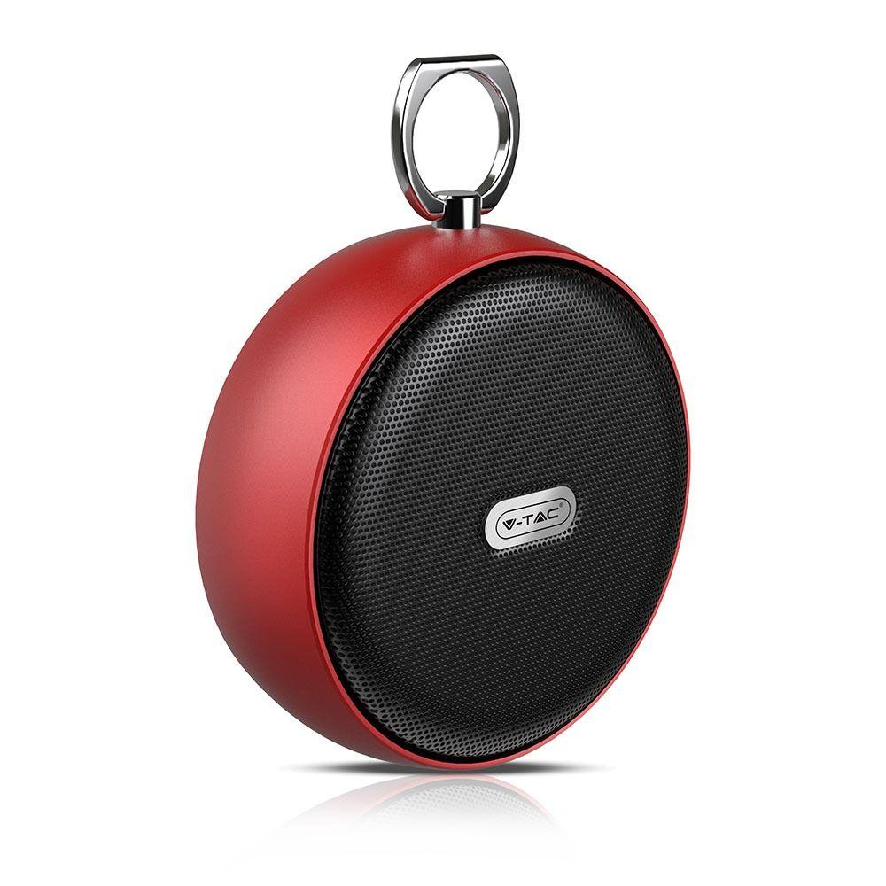 Głośnik bluetooth z funkcją TWS, Obudowa: metal/AUX/USB/Slot MICRO SD/800mAh, Czerwony, VTAC, SKU 7716