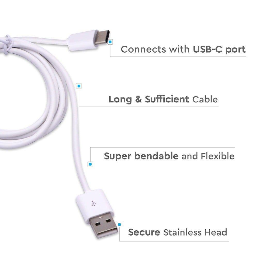 VT-5542 1.5M TYPEC USB CABLE-WHITE