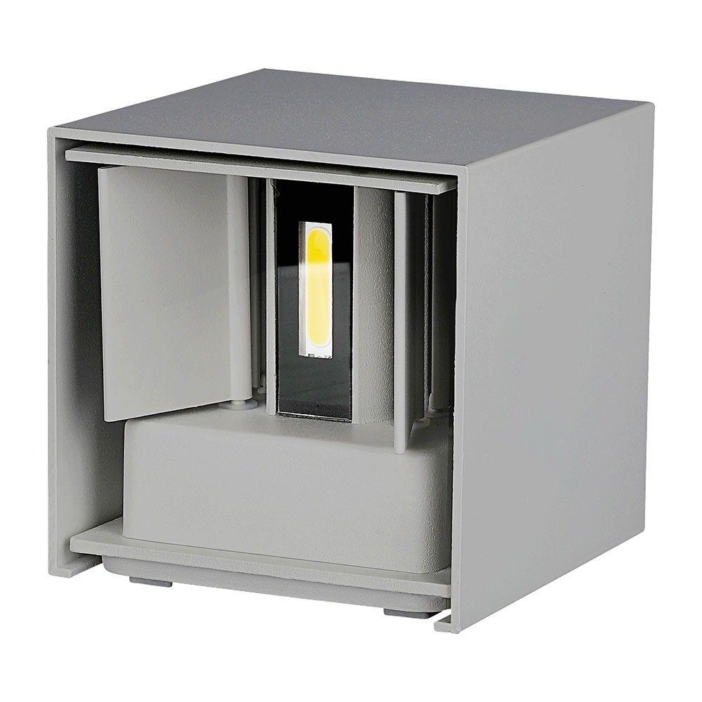 VT-759-12 12W LED UP-DOWN WALL LIGHT WITH BRIDGELUX CHIP 3000k GREY SQUARE