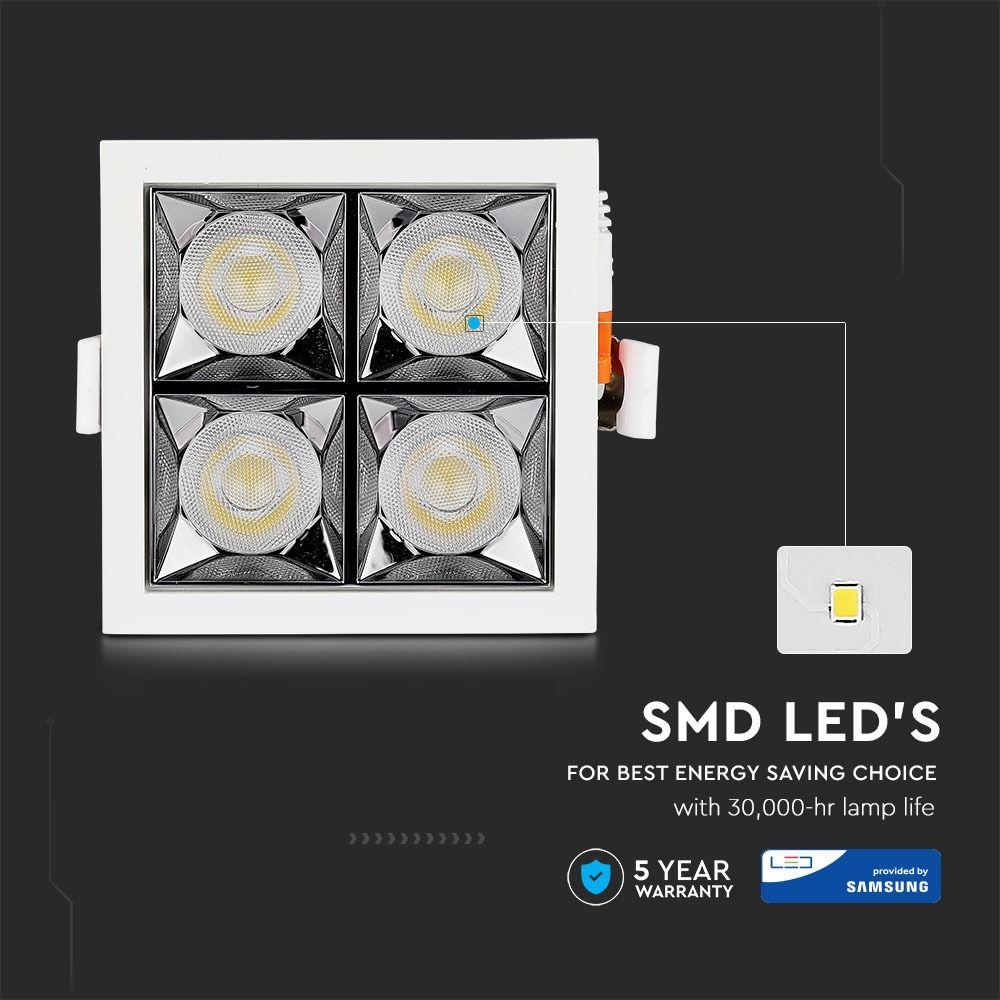 16W Oprawa wpuszczana reflektor LED, Chip SAMSUNG, Barwa:2700K, Kąt 12', VTAC, SKU 978