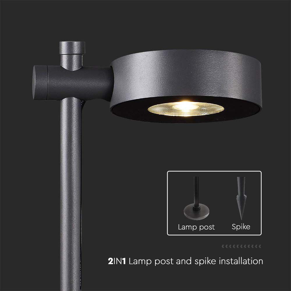 VT-11107 7W LED BOLLARD LAMP 3000K BLACK BODY IP65