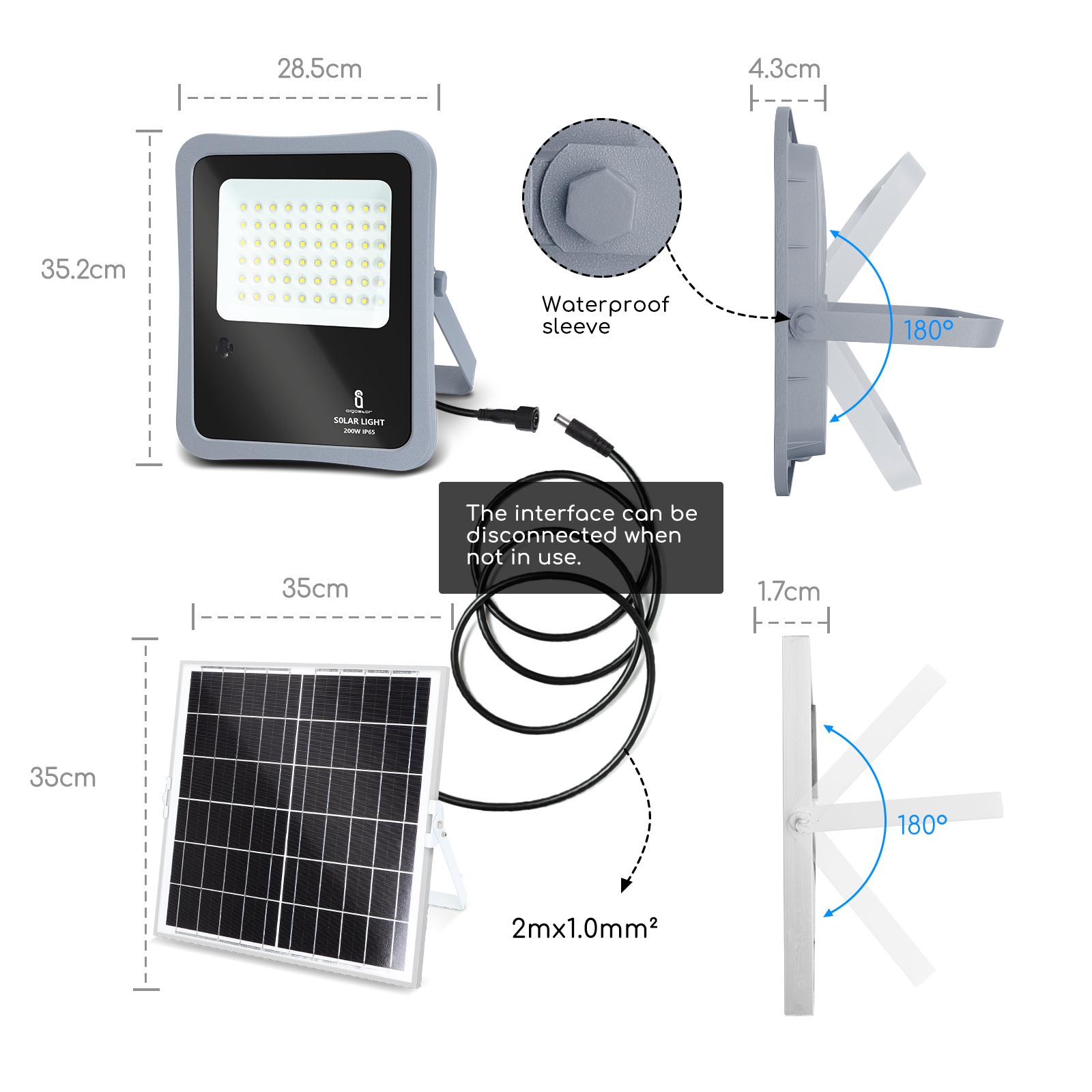 Naświetlacz solarny LED z panelem słonecznym