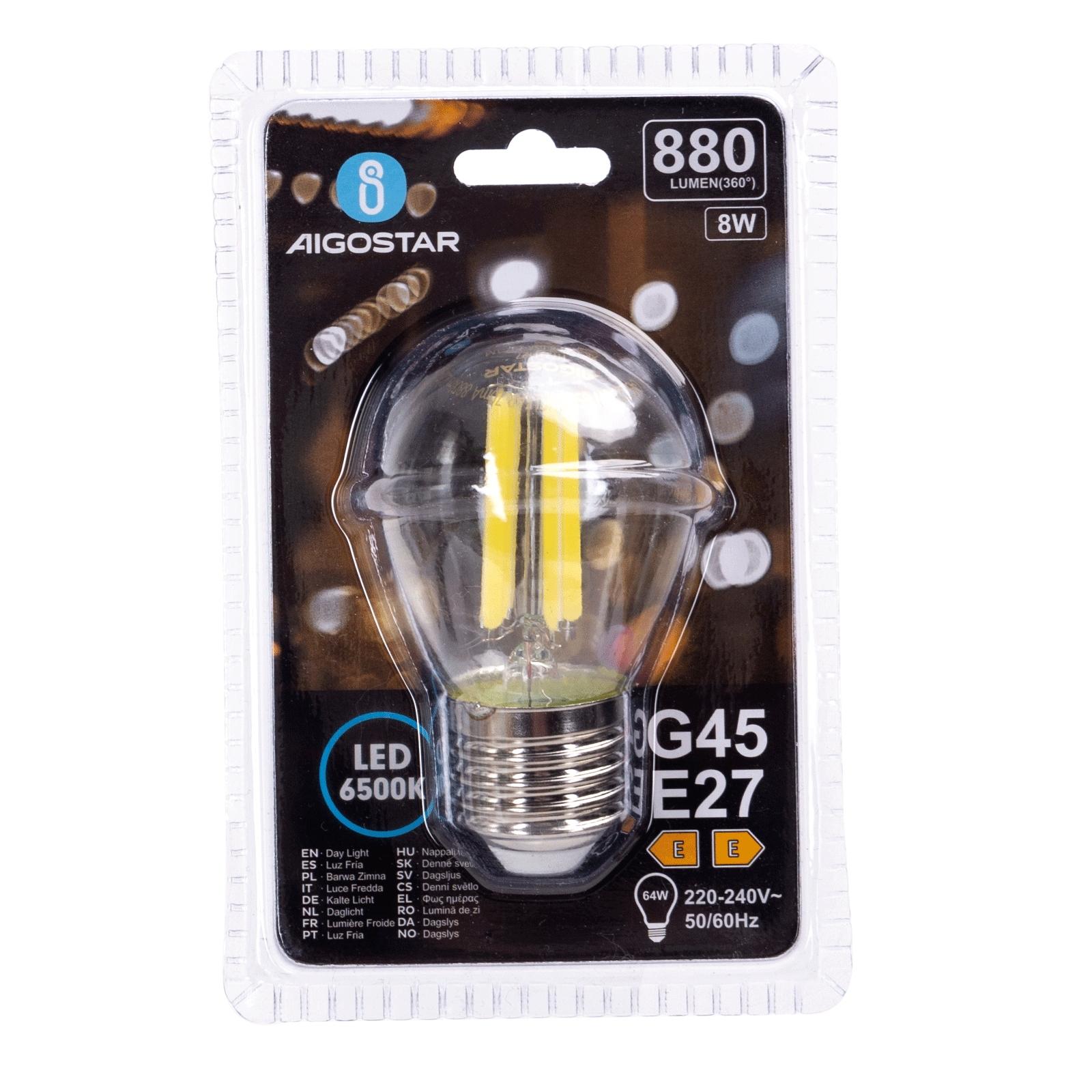 Żarówka LED Filament (Przezroczysta) G45 E27 8W