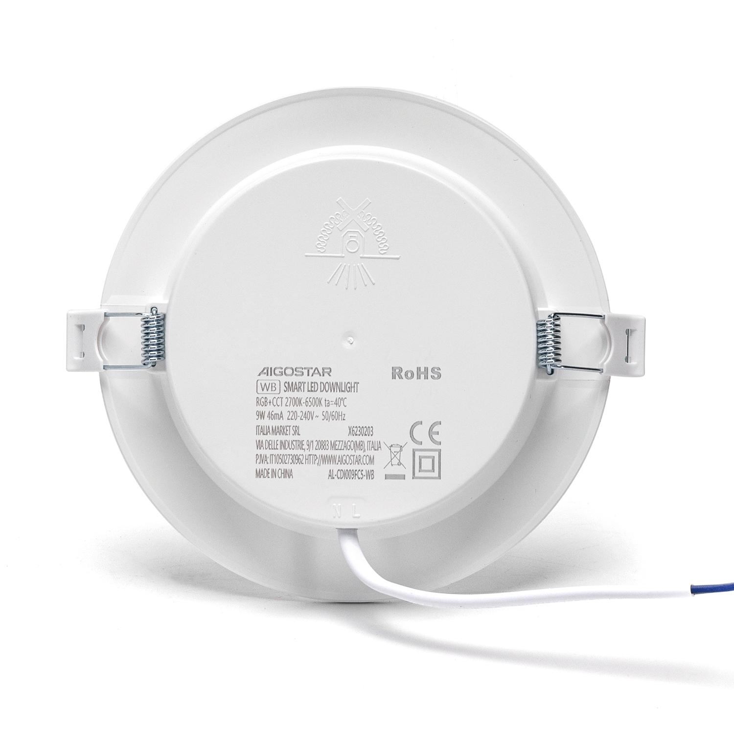 WIFI network configuration and bluetooth assisted Smart LED downlight 9W