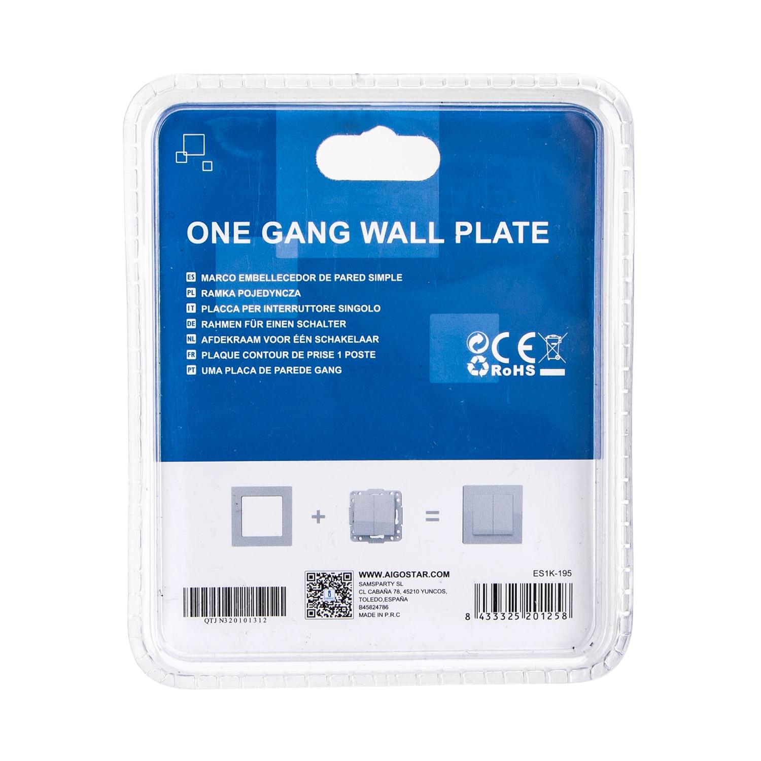 German-French One Gang Glass Wall Plate Black