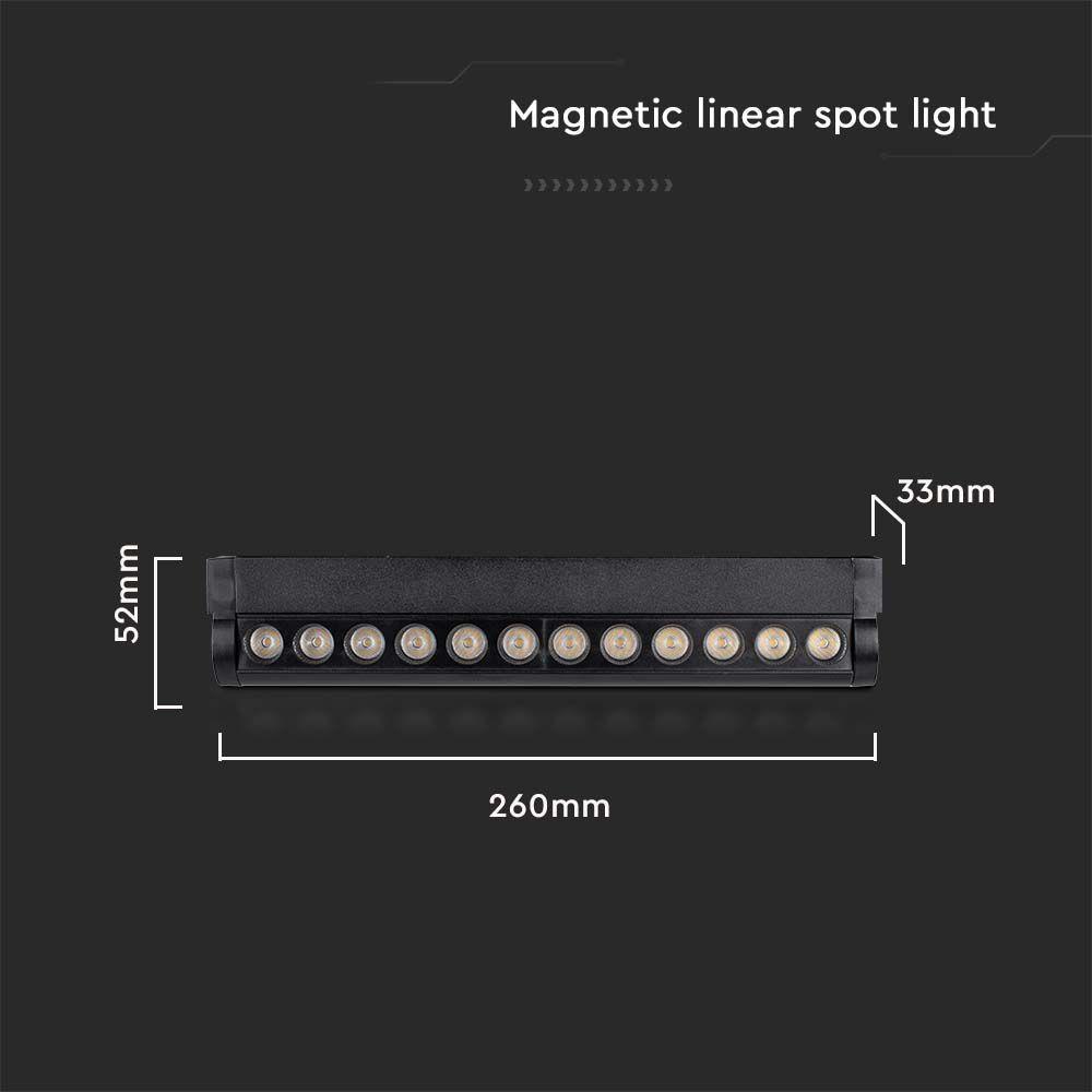 VT-42012 12W LED MAGNETIC TRACK LIGHT-ADJUSTABLE 6400K BLACK BODY