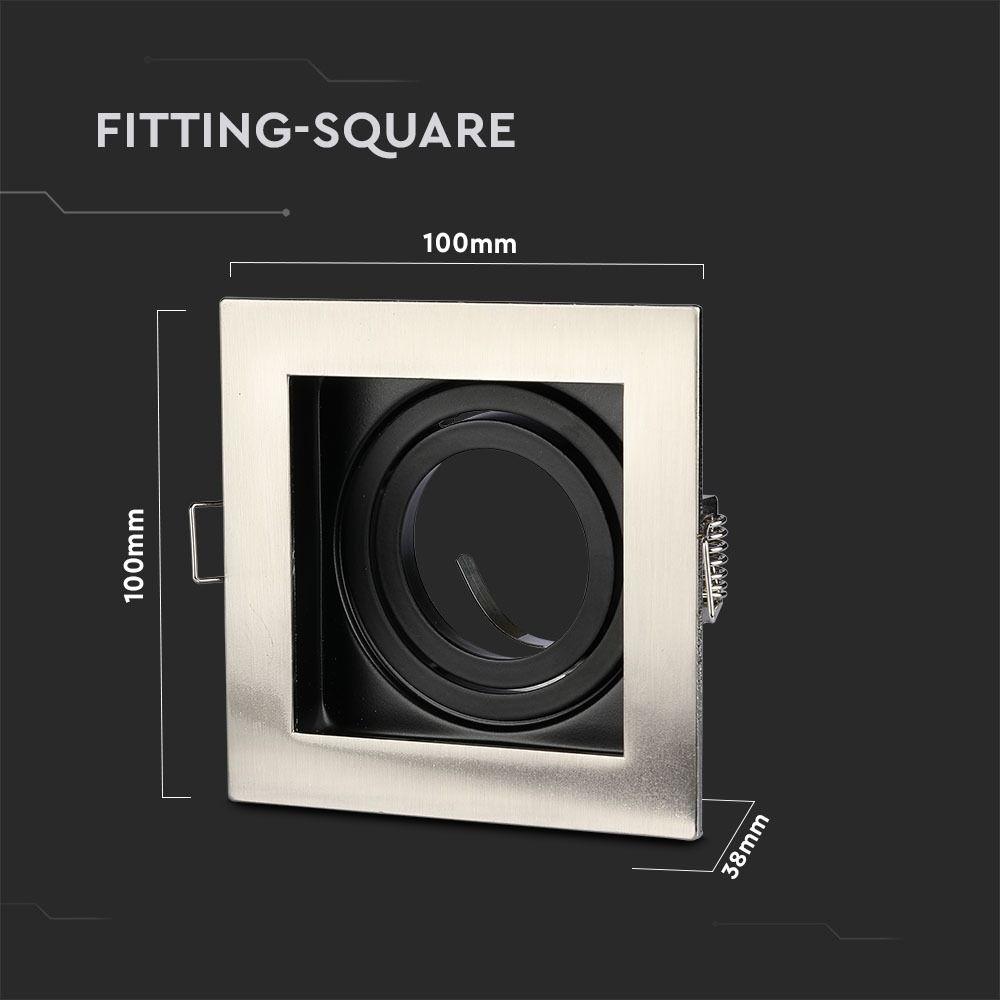 VT-781 GU10 FITTING SQUARE SATIN NICKLE