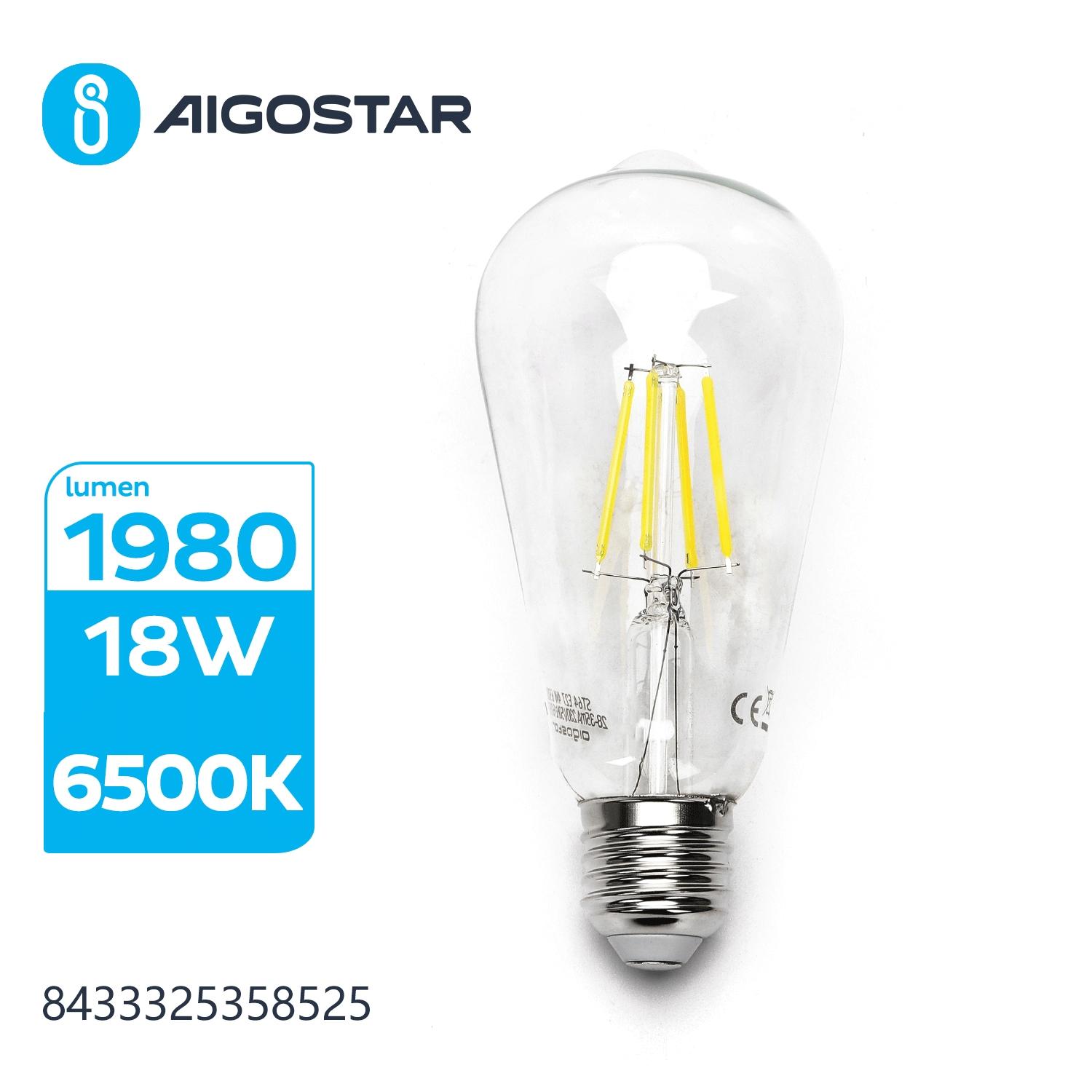 Żarówka LED Filament (Przezroczysta) ST64 E27 18W