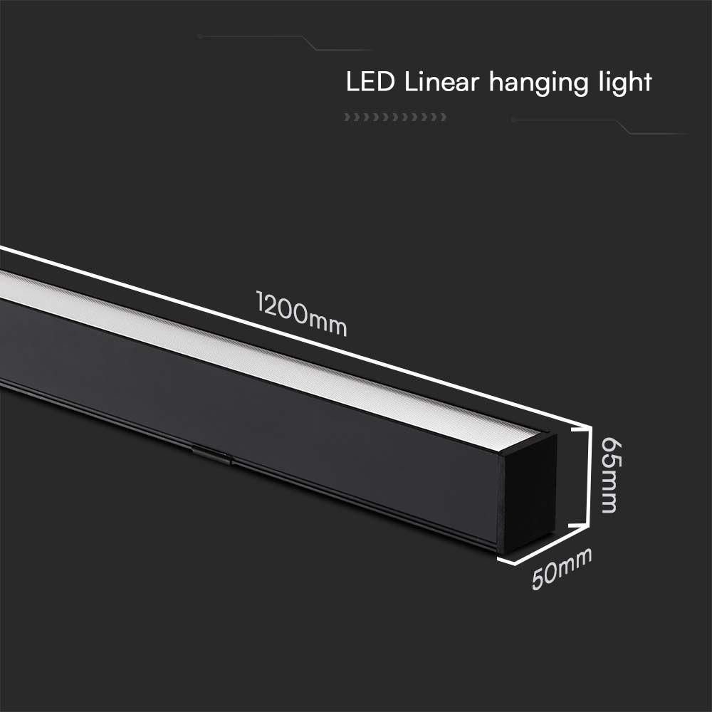 VT-7-44 40W LED LINEAR HANGING SUSPENSION LIGHT-SAMSUNG CHIP-UP & DOWN SYSTEM 3IN1 BLACK BODY