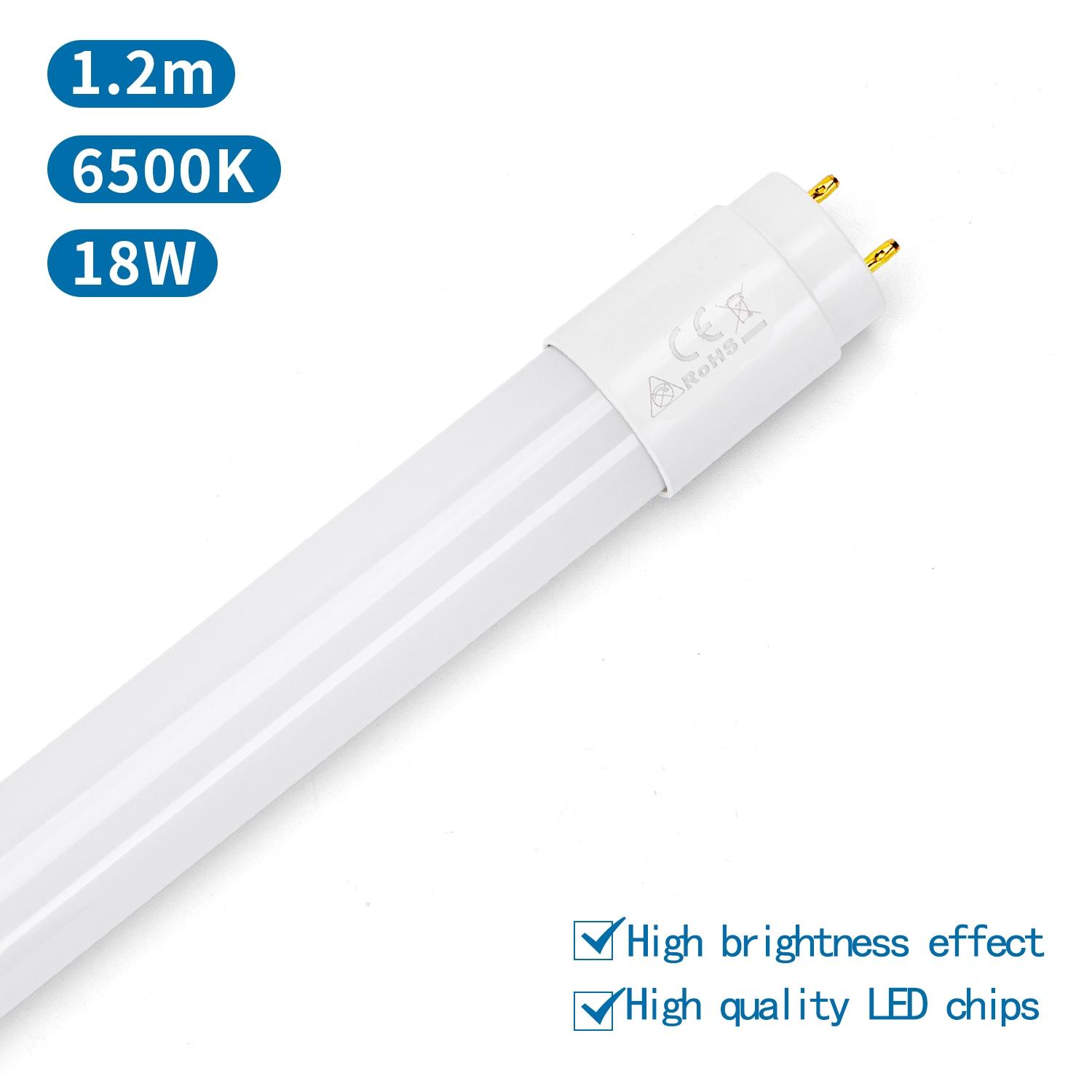 LED Szklana rurka świetlna T8 1.2m 18W(18W,6500K,1.2m)