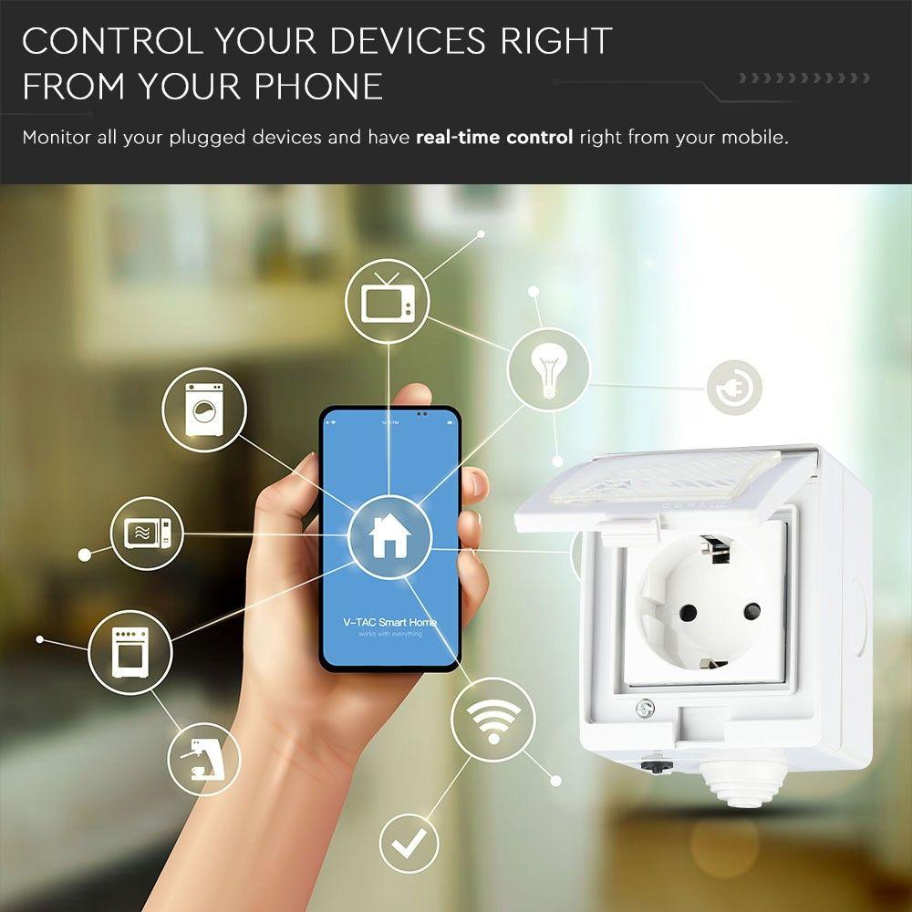 VT-5000 WIFI WATERPROOF SOCKET-COMPATIBLE WITH ALEXA & GOOGLE HOME