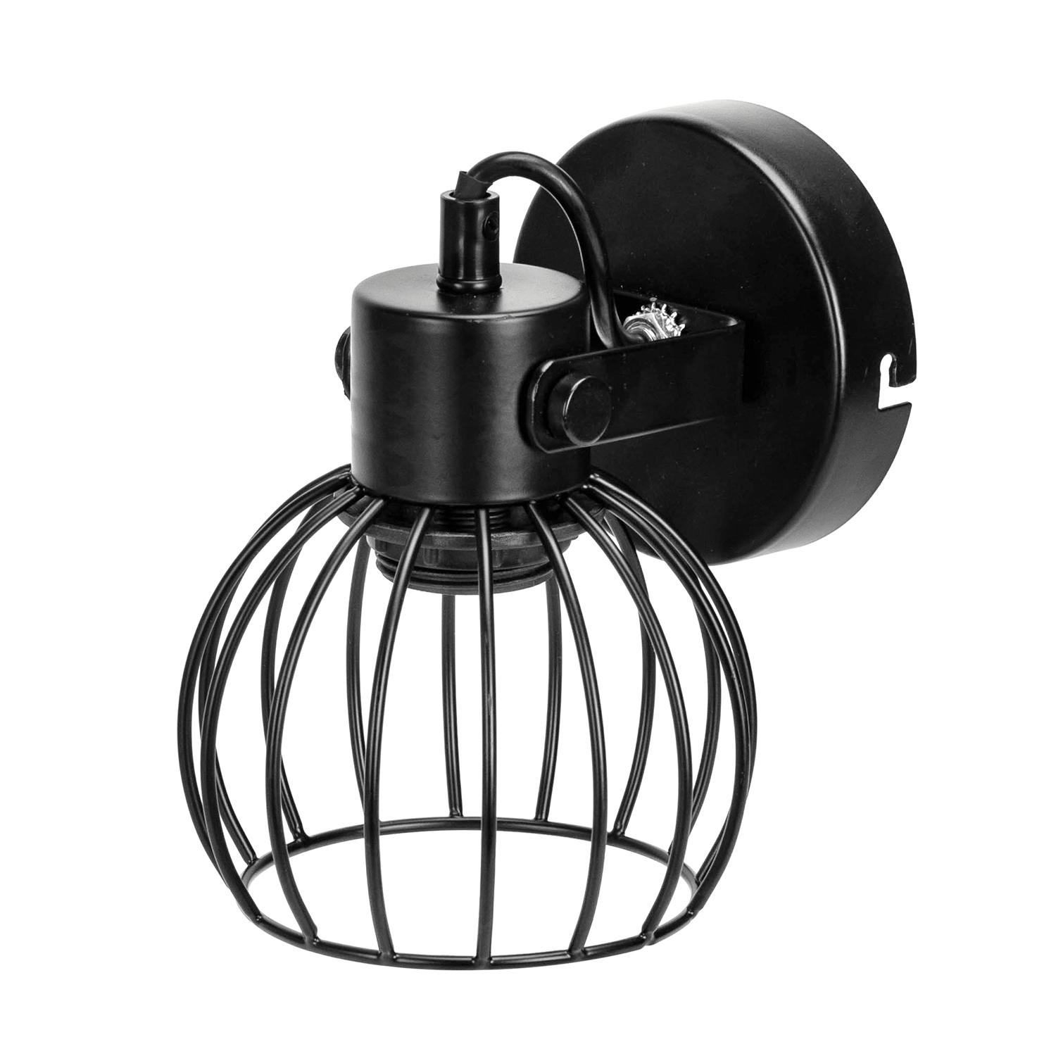 Metal wall light black (without light source) E27