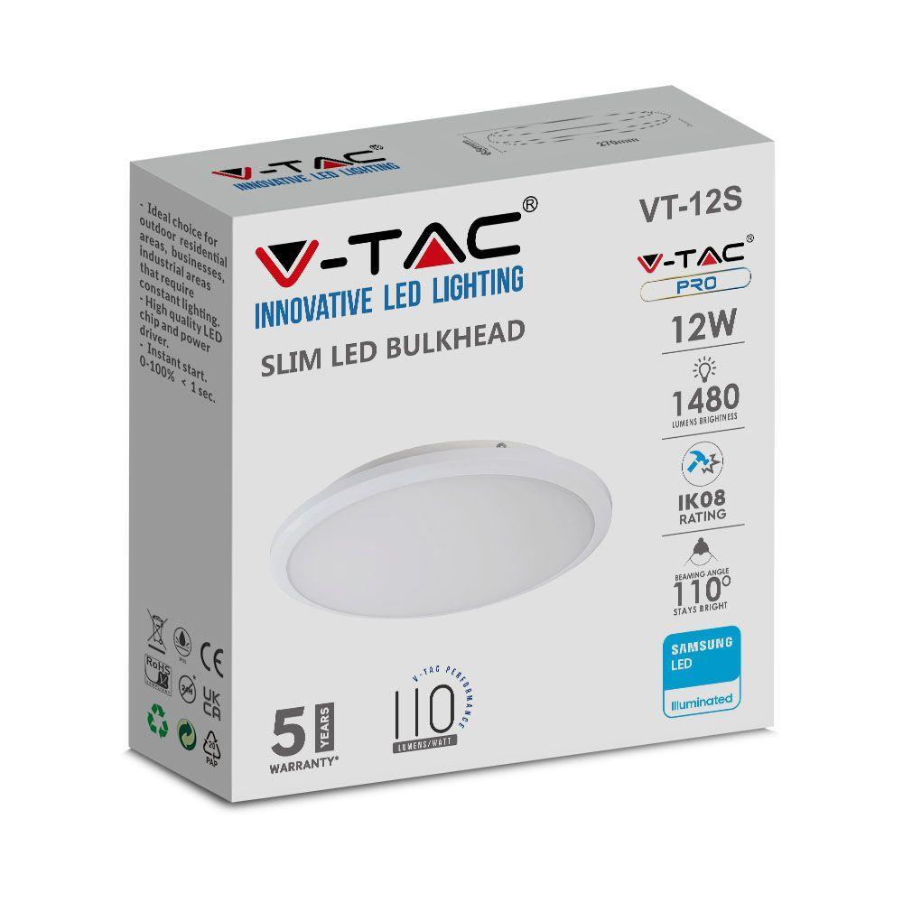 12W Plafon LED slim, Chip SAMSUNG, Barwa:4000K, VTAC, SKU 21820