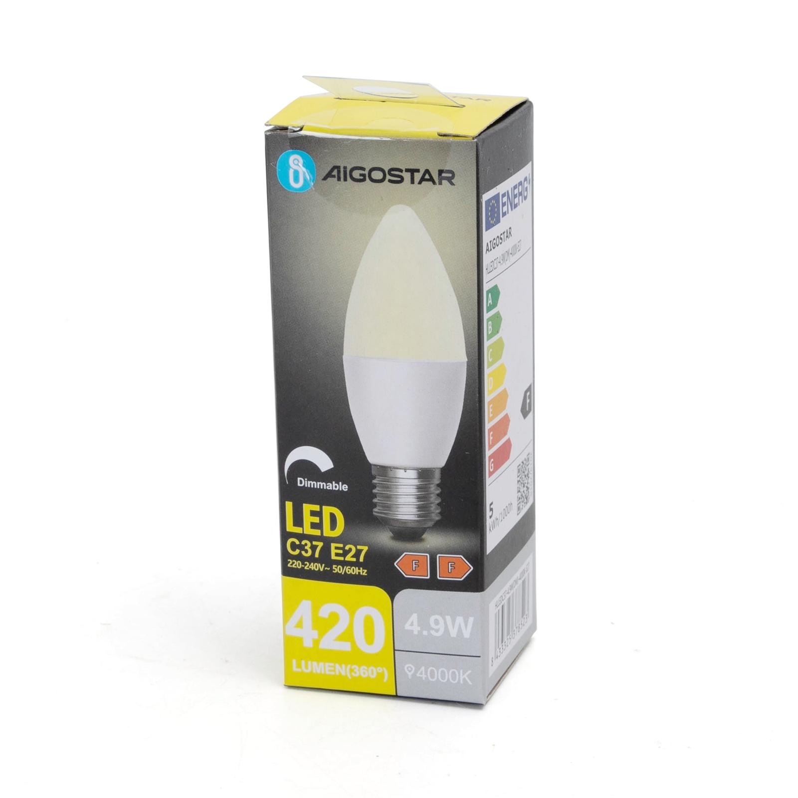 Ściemnialna żarówka LED C37 E27 4,9W 4000K