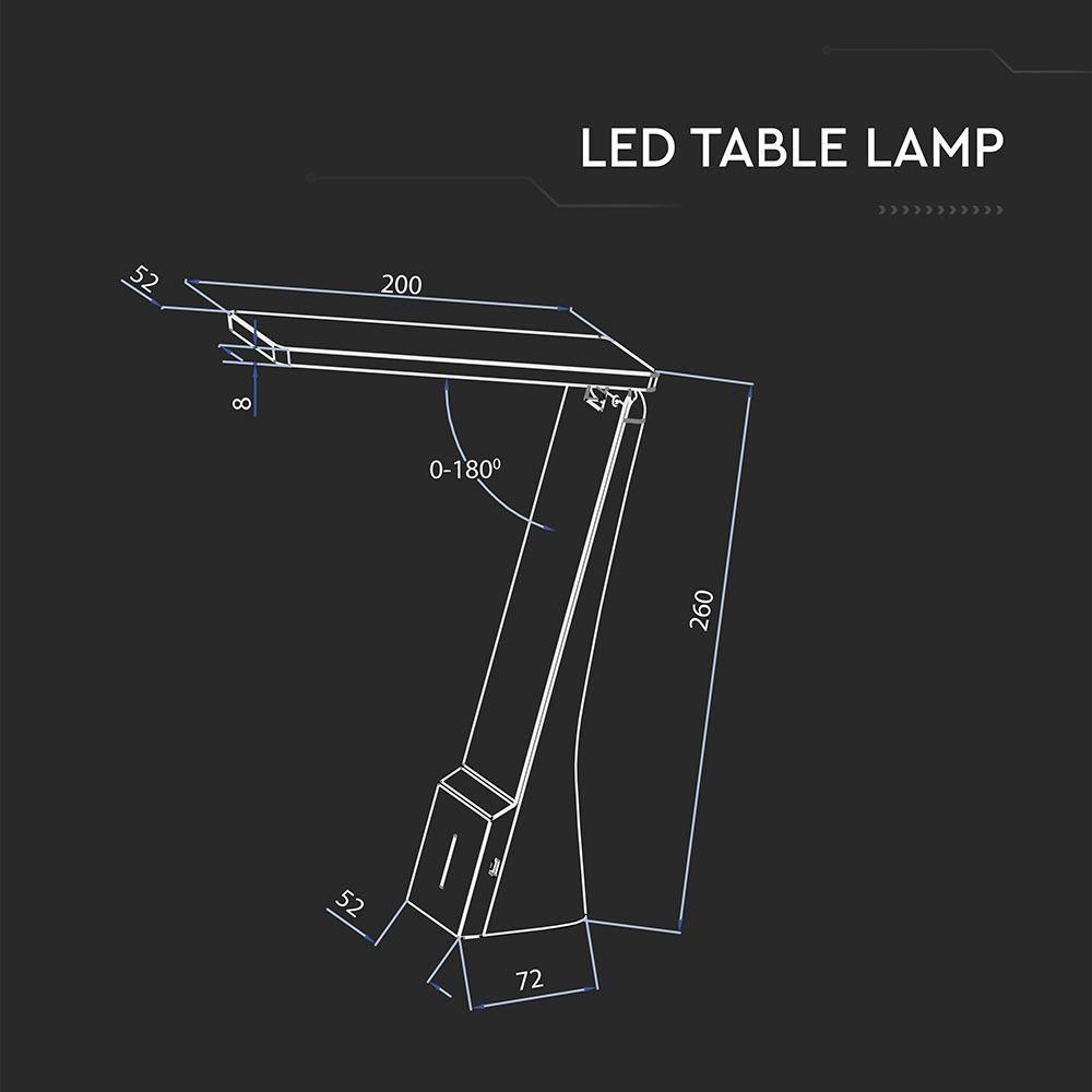 4W Lampka biurkowa, Barwa 3w1, Biały + Złoty, VTAC, SKU 7099