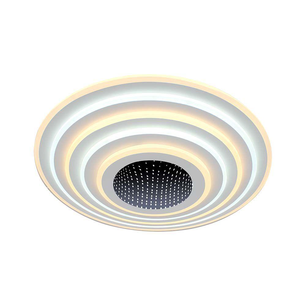 120W Dekoracyjna lampa sufitowa LED (D50*9CM), Barwa: 3000K+6000K, Ściemniana, Obudowa: Biała    , VTAC, SKU 15359