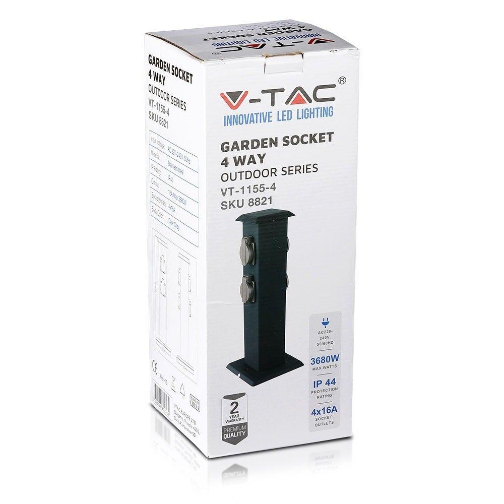 VT-1155-4 4 WAYS GARDEN SOCKET IP44