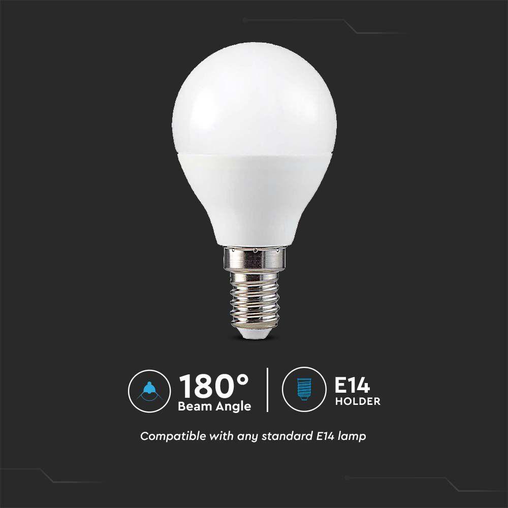 4.8W P45 Żarówka LED sterowana pilotem, Barwa:RGB+3000K, Ściemniana, Trzonek:E14, VTAC, SKU 3029