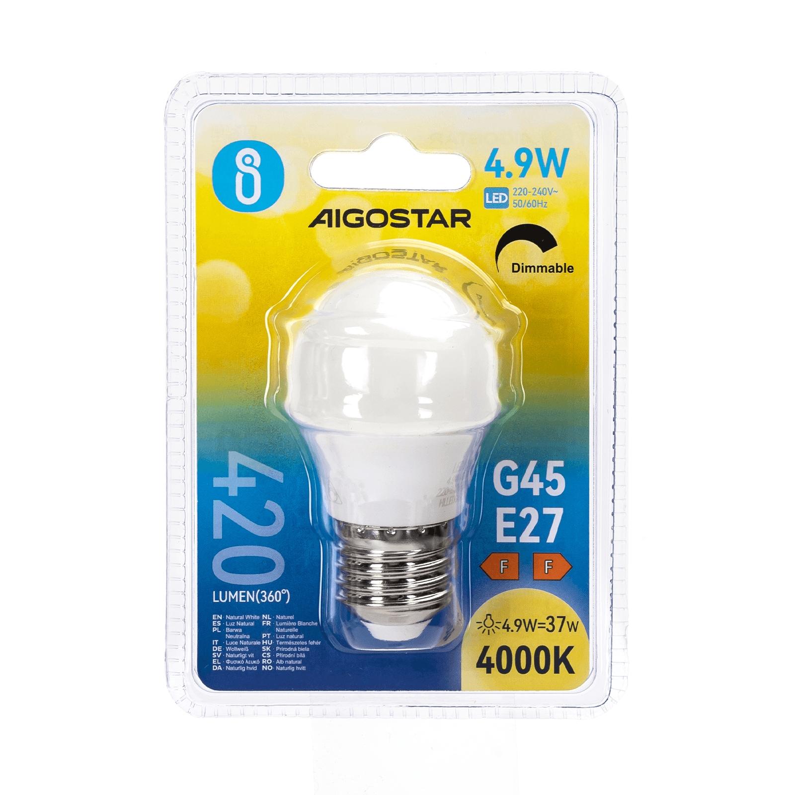 Ściemnialna żarówka LED G45 E27 4,9W 4000K