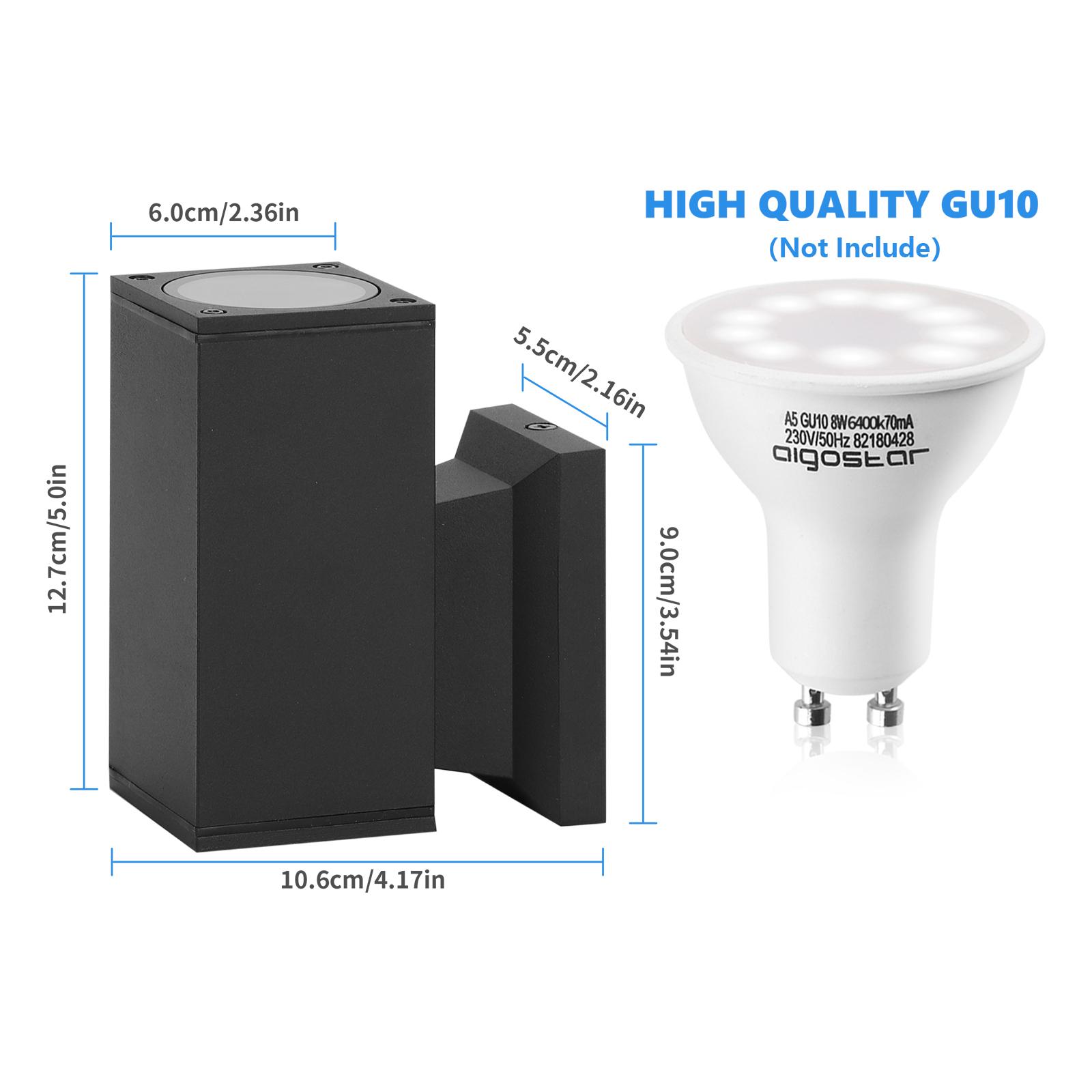 One-way Wall Light Black (Without Light Source) GU10