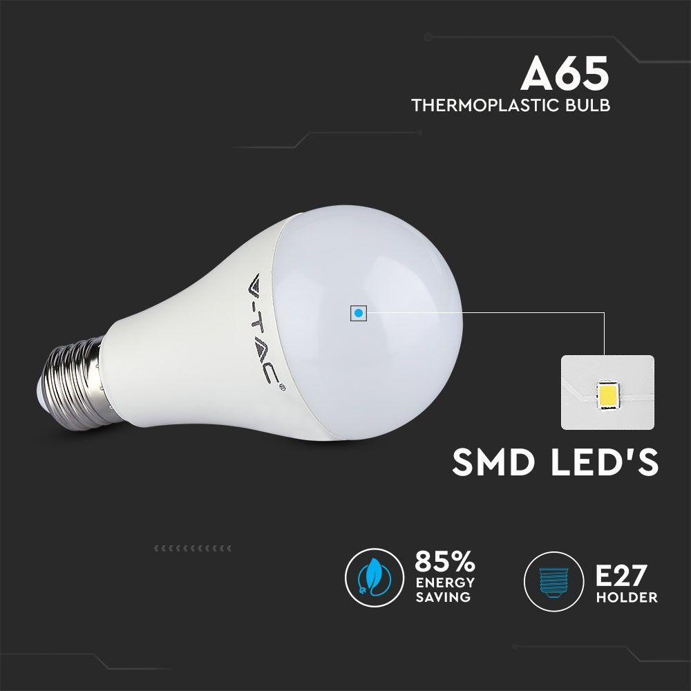 VT-2315 15W A65 LED PLASTIC BULB 4000K E27(160LM/WATT)