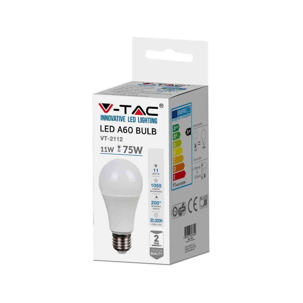 11W A60 Żarówka LED, Barwa:6400K, Trzonek: E27, VTAC, SKU 7351