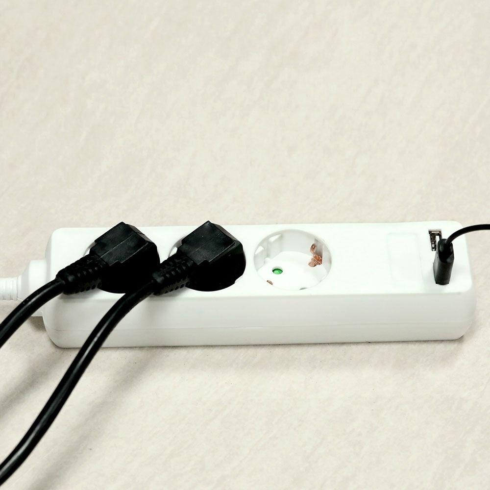 VT-1124-5 3WAYS SOCKET WITH 2USB(3G1.5MM2 X5M)-WHITE