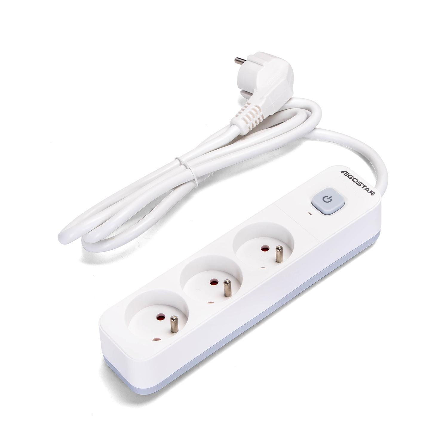 Power strips 3-way 1.5m H05VV-F 3G1.5m㎡ White and Gray