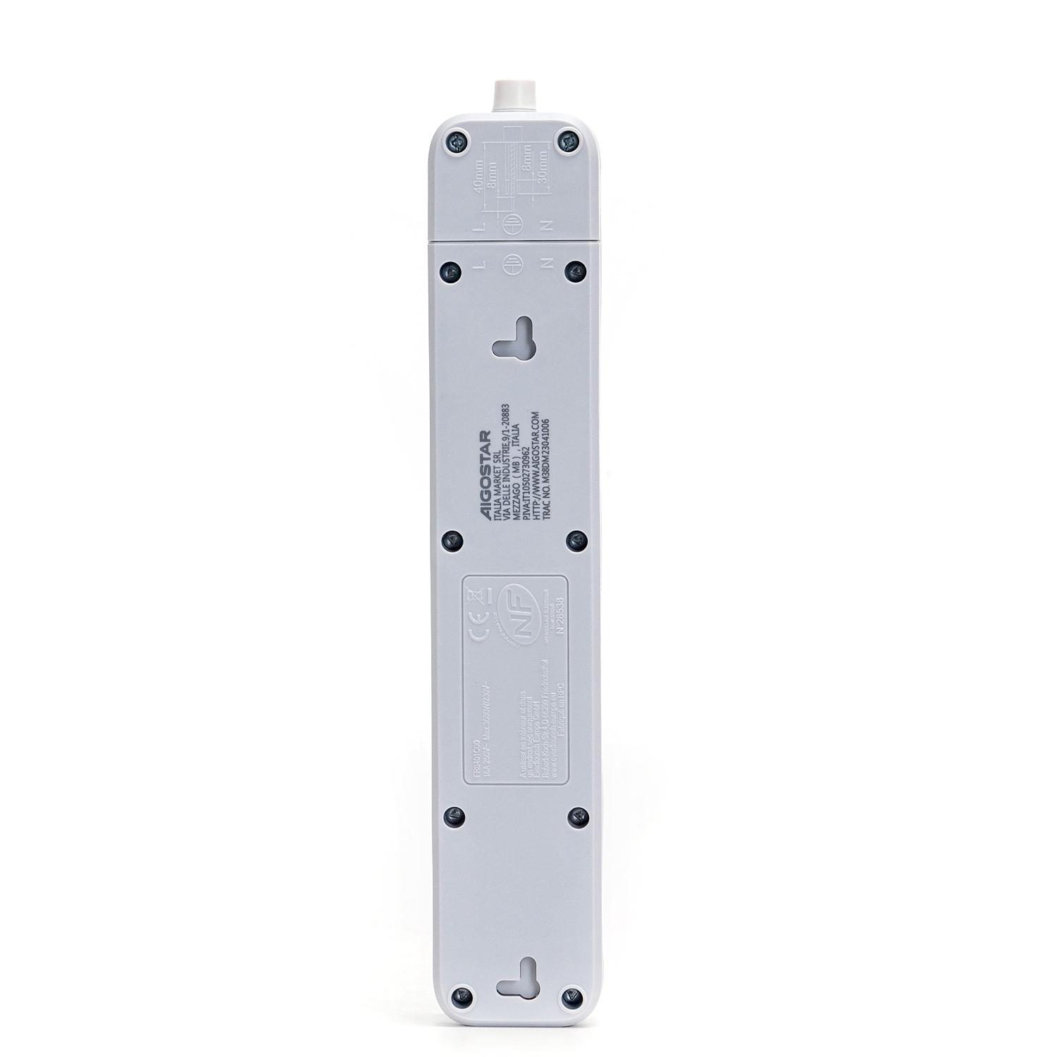 Power strips 4-way White and Gray