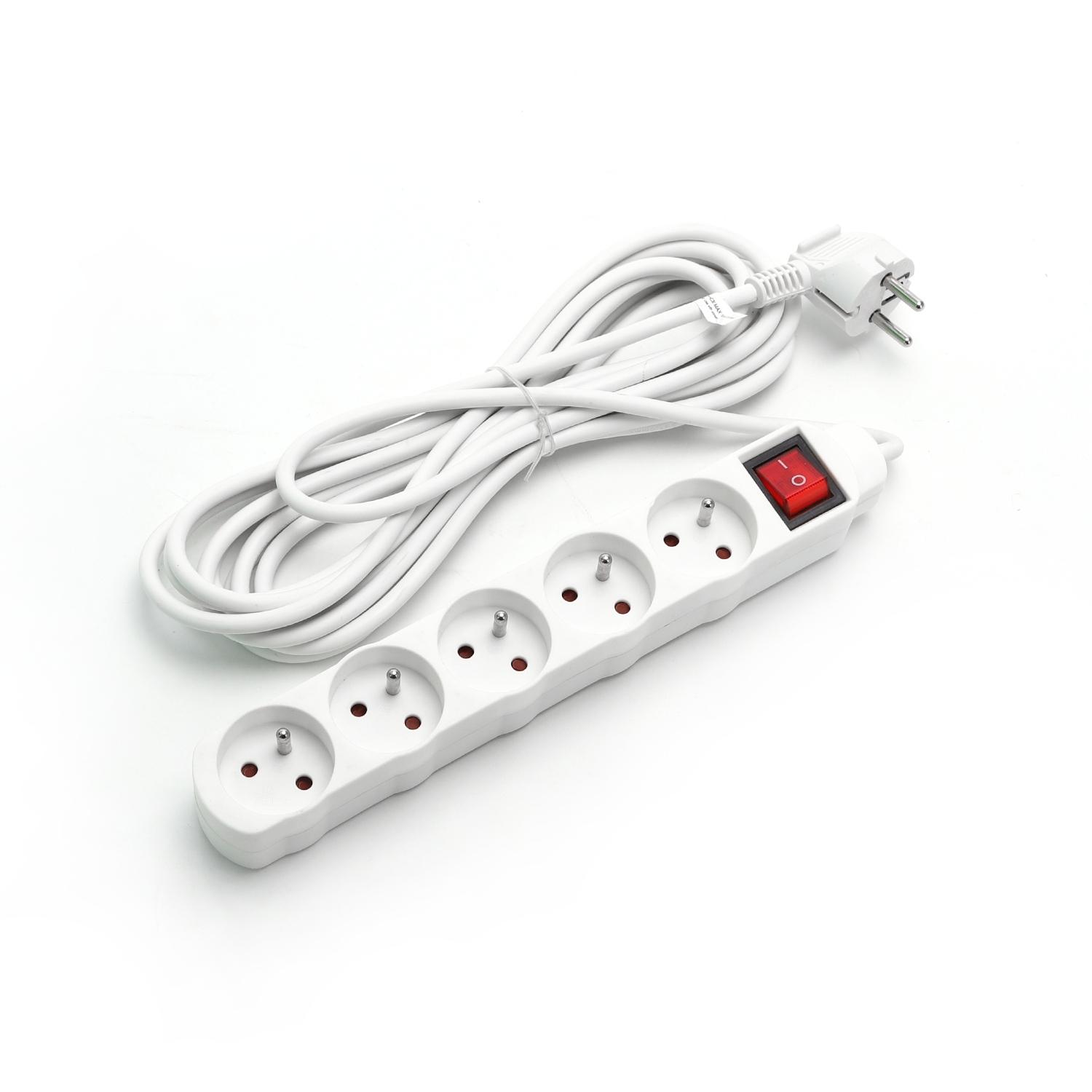 Power strips 5-way 1.5m H05VV-F 3G1.0m㎡ White