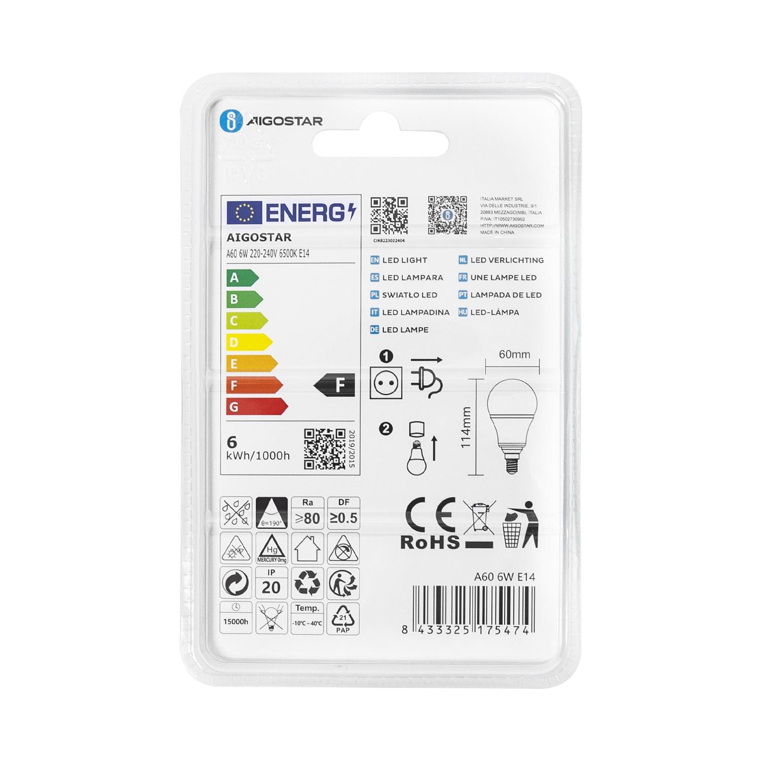 LED E14 6W A60 ( general bulb )