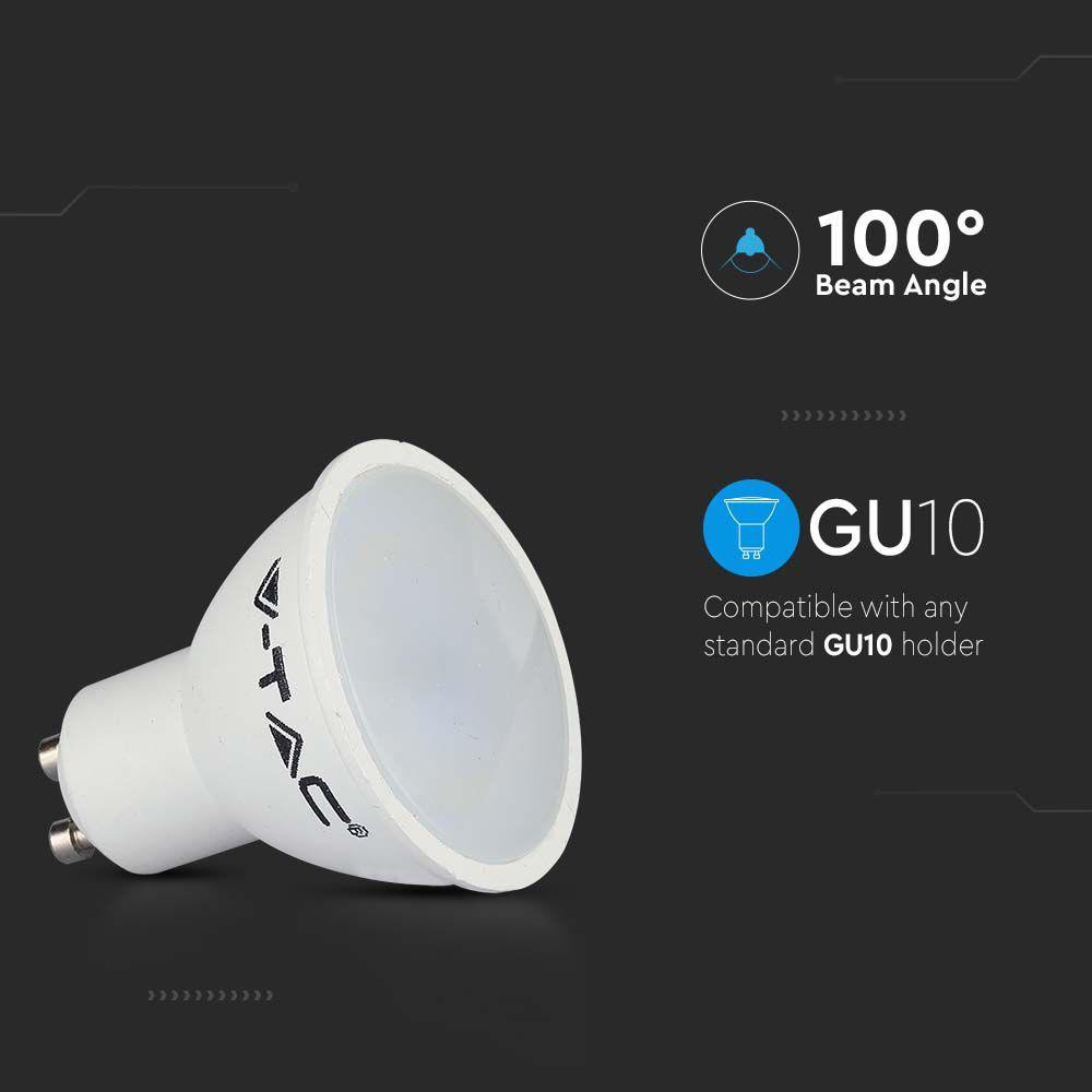 4.5W GU10 Żarówka LED, Barwa:4000K, Trzonek:GU10, Kąt 110', VTAC, SKU 211686